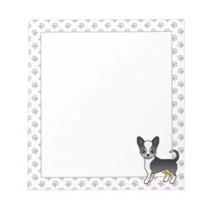 Bloc-note Chien Chihuahua à poil lisse tricolore noir & patt