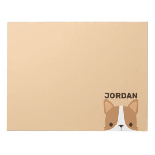 Bloc-note Chien Corgi mignon avec nom personnalisé