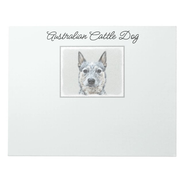 Bloc-note Chien de bétail australien - Cute Original Dog Art (Devant)