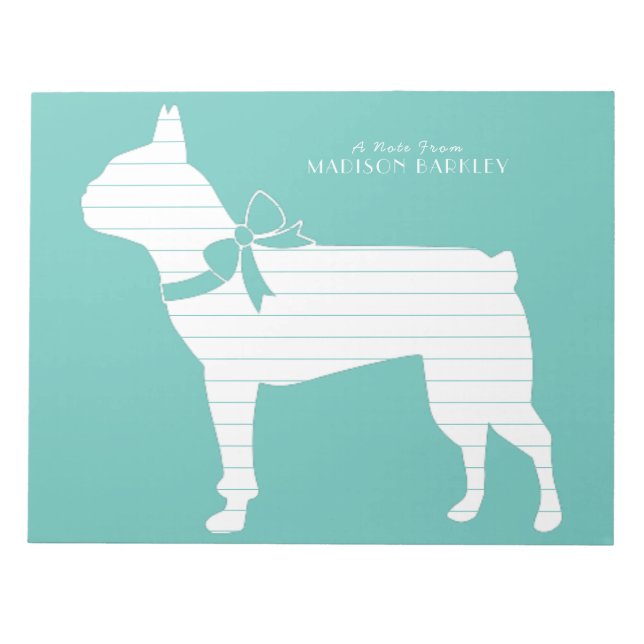 Bloc-note Chien de Boston Terrier Puppy (Devant)