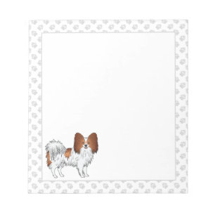 Bloc-note Chien De Caricature De Papillon Rouge Et Blanc Aux