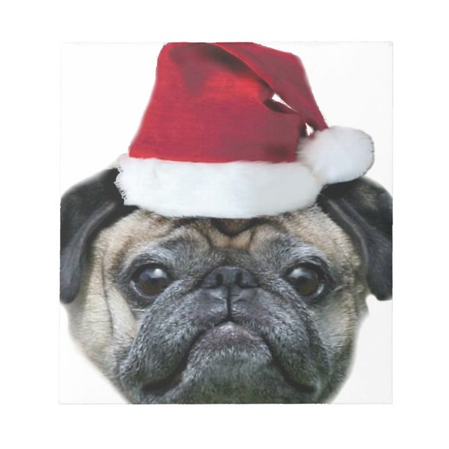 Bloc-note chien de carlin de Noël (Devant)