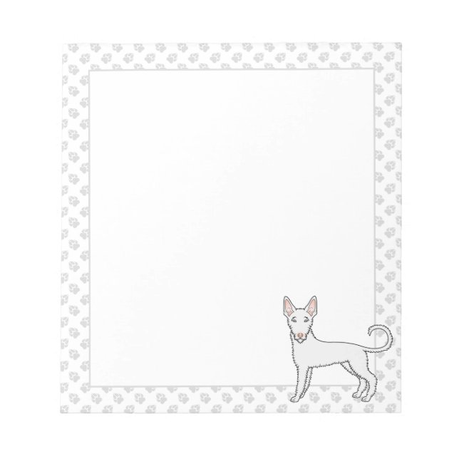 Bloc-note Chien de chasse ibicenco à poil dur blanc dessin a (Devant)