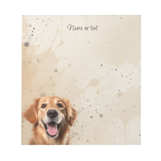 Bloc-note Chien de compagnie Retriever doré personnalisé Ani (Devant)