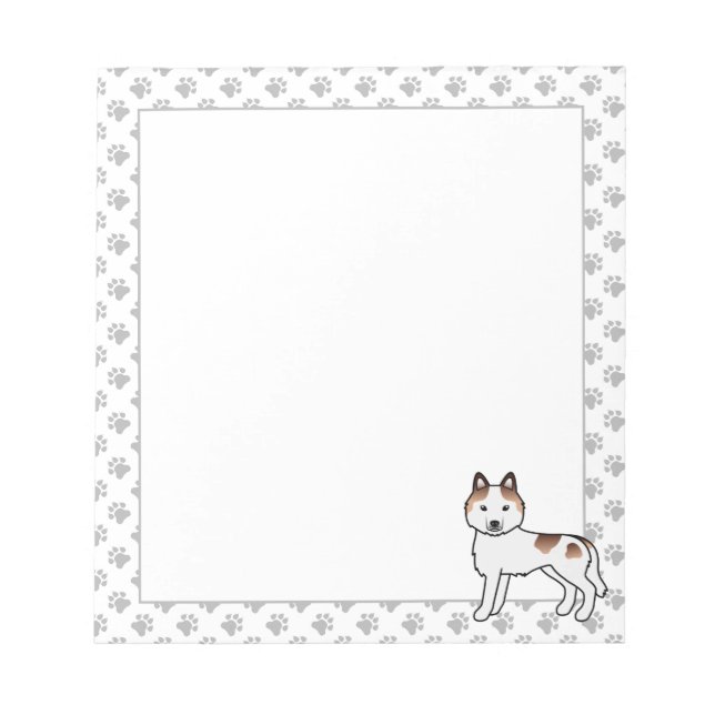 Bloc-note Chien de dessin animé mignon Husky sibérien pie ro (Devant)