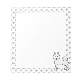 Bloc-note Chien de dessin animé mignon Klee Kai blanc d'Alas