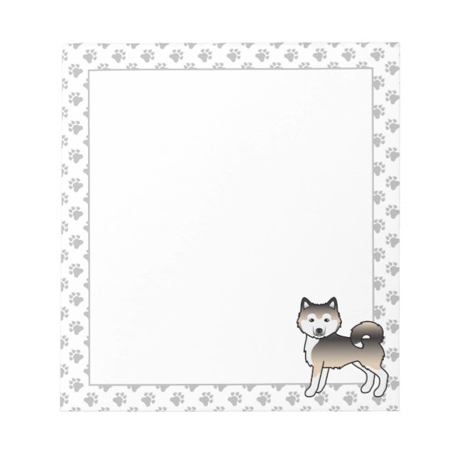 Bloc-note Chien de dessin animé mignon Malamute d'Alaska sab (Devant)