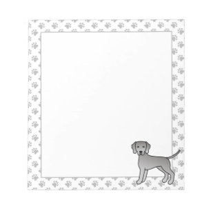 Bloc-note Chien de dessin animé mignon Weimaraner et pattes