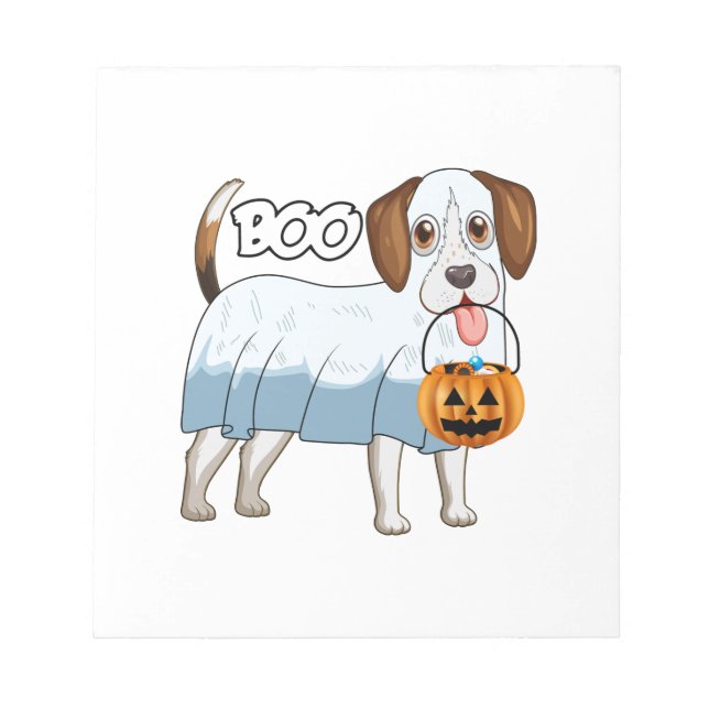 Bloc-note Chien de Halloween Beagle Fantôme (Devant)