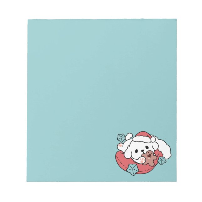 Bloc-note Chien de Noël à Santa Hat - Jour de Noël pour Anim (Devant)