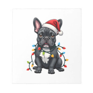 Bloc-note Chien de Noël Bouledogue Français Noël Frenchie
