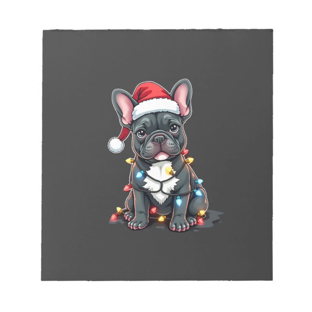 Bloc-note Chien de Noël Bouledogue Français Xmas Frenchie 3 (Devant)
