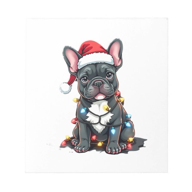 Bloc-note Chien de Noël Bouledogue Français Xmas Frenchie 3 (Devant)