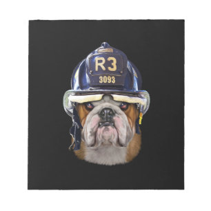 Bloc-note Chien de taureau anglais grognon portant un casque