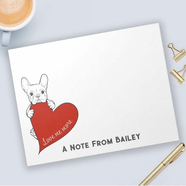 Bloc-note Chien de taureau français mignon personnalisé avec (Créateur téléchargé)