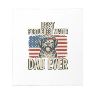 Bloc-note Chien d'eau portugais Papa Patriotique Vintage