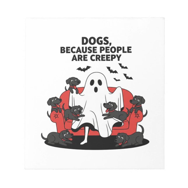 Bloc-note Chien d'Halloween effrayant Fantôme effrayant 23 (Devant)
