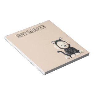 Bloc-note Chien en costume de chat Halloween