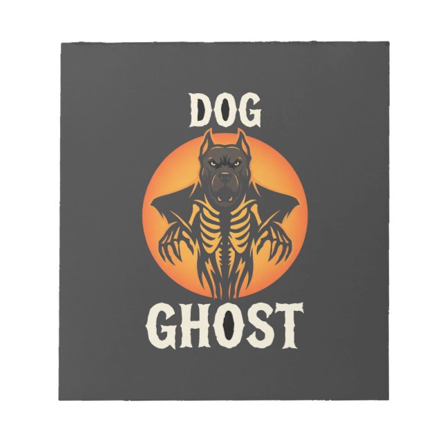 Bloc-note Chien Fantôme Halloween Horreur Vecteur (Devant)