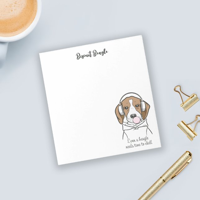 Bloc-note Chien frais avec Bubblegum mignon Beagle amusant (Créateur téléchargé)