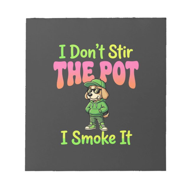 Bloc-note Chien Fumeur de Joint Drôle Stoner (Devant)