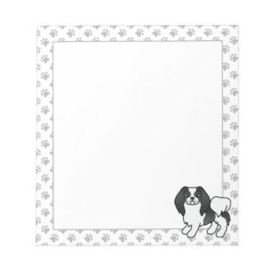 Bloc-note Chien Japonais Chin Cartoon Noir Et Blanc