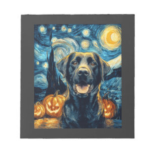 Bloc-note Chien Labrador noir mignon Halloween Jack O Lanter