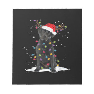 Bloc-note Chien Labrador noir Noël Arbre de Noël Lumière Cla