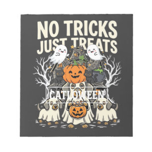 Bloc-note Chien Mignon Halloween Pas de Farces Rien que des