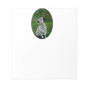 Bloc-note Chien noir blanc peint Dalmatien