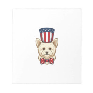 Bloc-note Chien Patriotique Chapeau Haut de Forme Design Vec