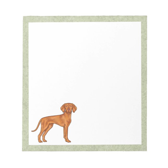 Bloc-note Chien Pointer Hongrois Vizsla Dessin Animé Mignon (Devant)