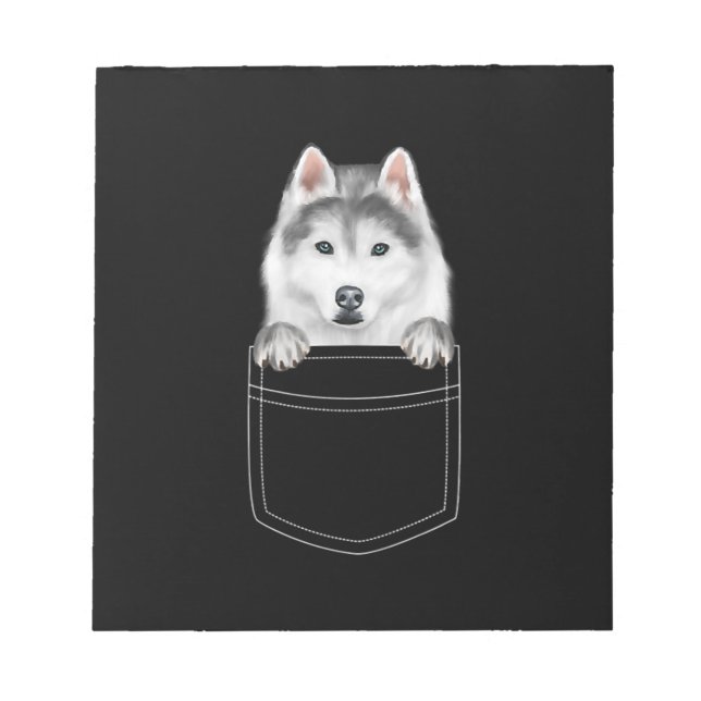 Bloc-note Chien Sibérien Husky À Poche |Drôle cadeau de l'am (Devant)