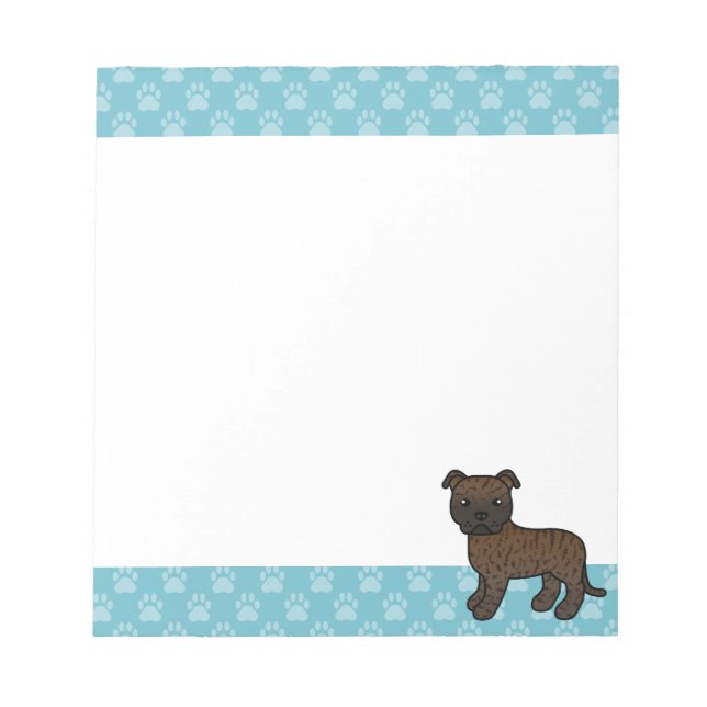 Bloc-note Chien Staffordshire Bull Terrier Bringé (Devant)
