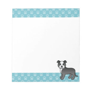 Bloc-note Chien Staffordshire Bull Terrier noir et blanc