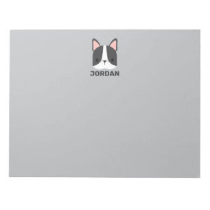 Bloc-note Chien-taureau français mignon avec nom personnalis