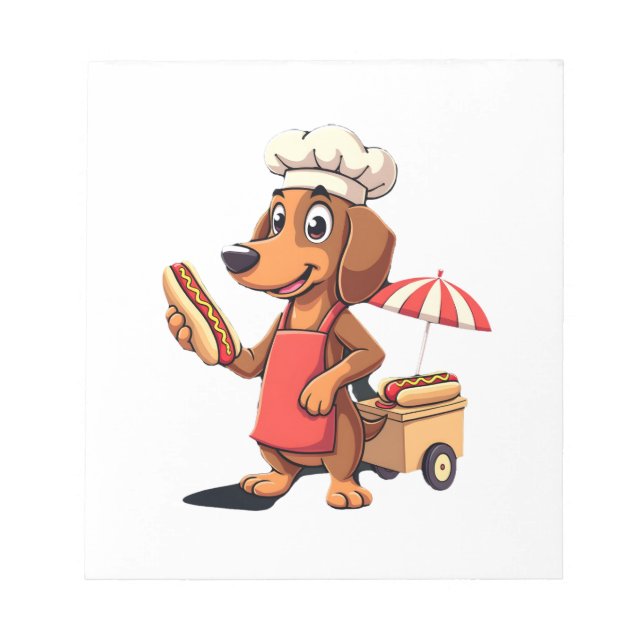 Bloc-note Chien Teckel Drôle Weenie Saucisse Hotdog Sandwich (Devant)
