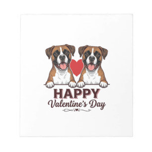 Bloc-note Chiens Boxer Joyeuse Saint-Valentin Vintage