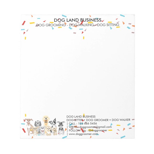 Bloc-note Chiens Confetti géométrique (Devant)