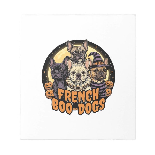 Bloc-note Chiens de bouh français Halloween Bouledogue franç (Devant)