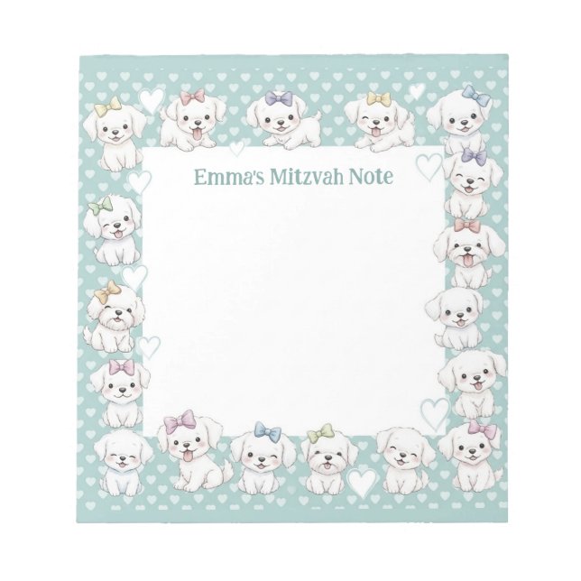 Bloc-note Chiens de marionnettes Mitzvah personnalisés Note  (Devant)