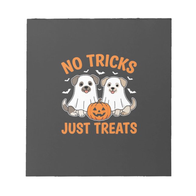 Bloc-note Chiens fantômes d'Halloween Pas de tours juste des (Devant)