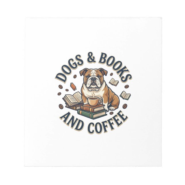 Bloc-note Chiens Livres Café Bouledogue Pile Tasse_1 (Devant)