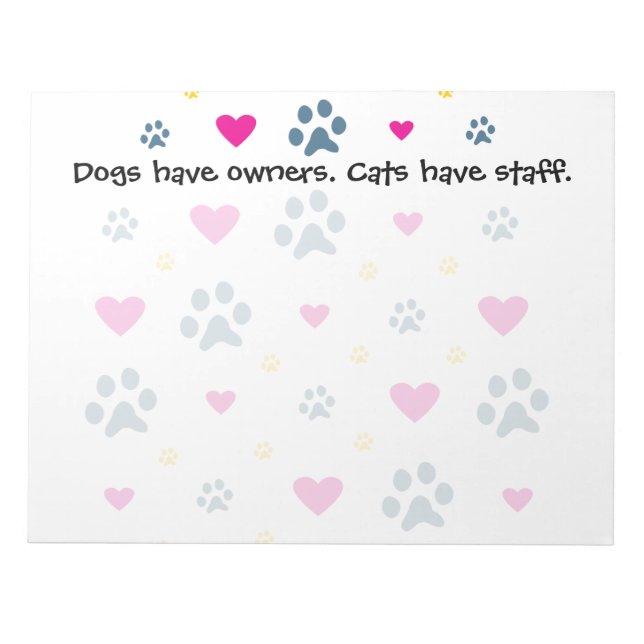 Bloc-note Chiens Ont Propriétaires-Chats Ont Personnel (Devant)