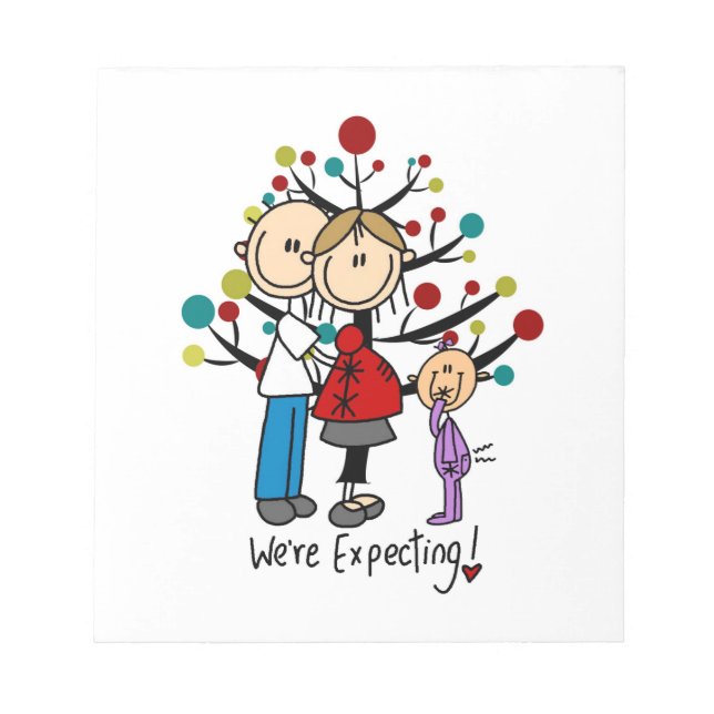 Bloc-note Chiffres de bâton Fille des parents attendus (Devant)