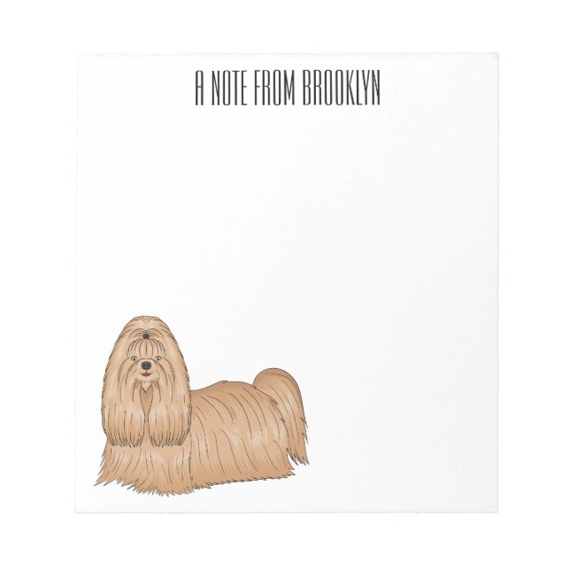 Bloc-note Chih tzu long cheveux dessin de chien (Devant)