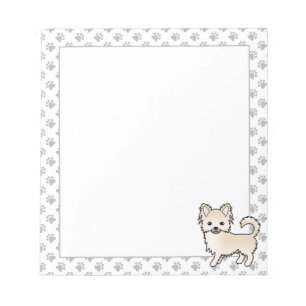 Bloc-note Chihuahua à longs poils crème Chien de dessin anim