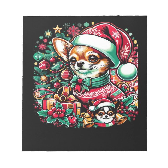 Bloc-note Chihuahua Christmas Cheer! Classic T-Shirt (Devant)