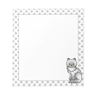 Bloc-note Chinchilla Gris Persan Mignon Chat de Dessin Animé