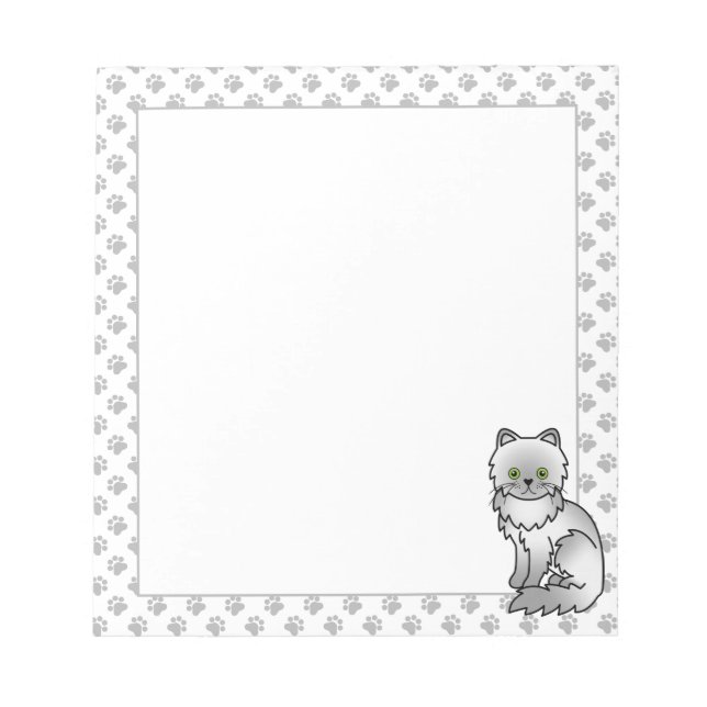 Bloc-note Chinchilla Gris Persan Mignon Chat de Dessin Animé (Devant)